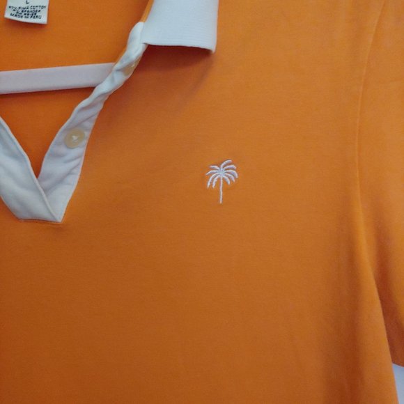 Lilly Pulitzer vintage orange and white polo shirt size Large - Picture 2 of 7